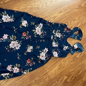 Blue floral maxi dress